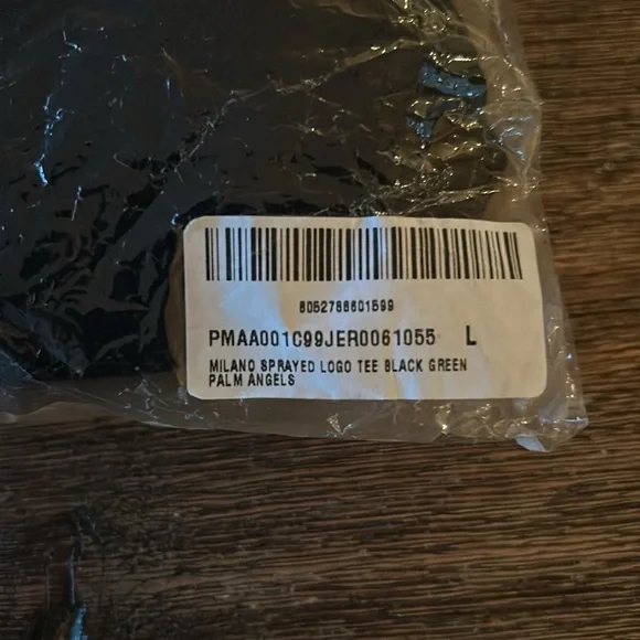 SSENSE NEW AUTHENTIC PALM ANGELS black spray paint logo t shirt large - Picture 14 of 16